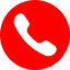 Icon weißer Telefonhörer in rotem Kreis